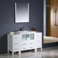 Fresca Torino 54 White Modern Bathroom Vanity w/ 2 Side Cabinets & Integrated Sink