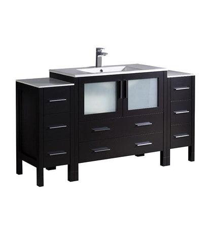 Fresca Torino 60" Espresso Modern Bathroom Cabinets w/ Integrated Sink