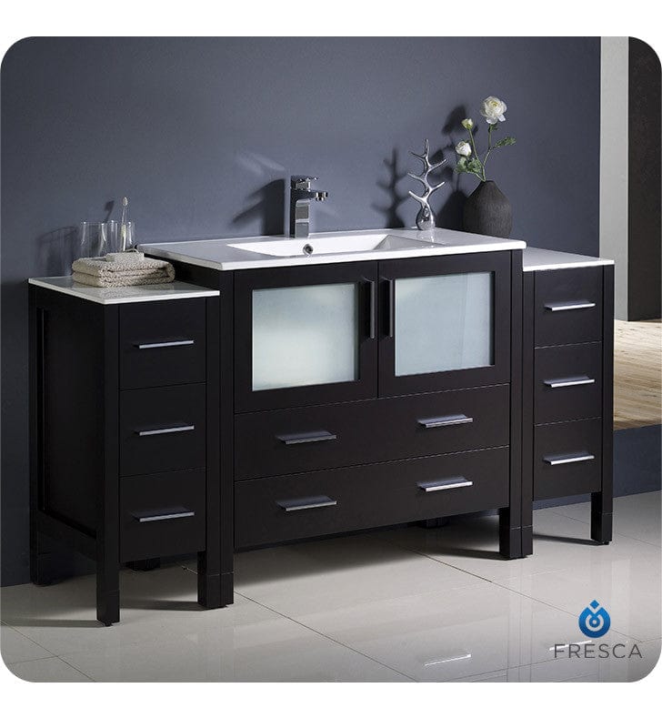 Fresca Torino 60 Espresso Modern Bathroom Cabinets w/ Integrated Sink