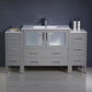 Fresca Torino 60 Gray Modern Bathroom Cabinets w/ Integrated Sink