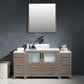 Fresca Torino 60 Gray Oak Modern Bathroom Vanity w/ 2 Side Cabinets & Vessel Sink