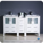 Fresca Torino 60 White Modern Double Sink Bathroom Cabinets w/ Integrated Sinks