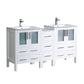 Fresca Torino 60" White Modern Double Sink Bathroom Cabinets w/ Integrated Sinks
