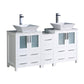 Fresca Torino 60" White Modern Double Sink Bathroom Cabinets w/ Tops & Vessel Sinks