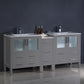 Fresca Torino 72 Gray Modern Double Sink Bathroom Cabinets w/ Integrated Sinks