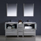 Fresca Torino 72 Gray Modern Double Sink Bathroom Vanity w/ Side Cabinet & Integrated Sinks