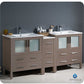 Fresca Torino 72 Gray Oak Modern Double Sink Bathroom Cabinets w/ Integrated Sinks