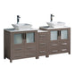 Fresca Torino 72" Gray Oak Modern Double Sink Bathroom Cabinets w/ Tops & Vessel Sinks