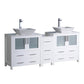 Fresca Torino 72" White Modern Double Sink Bathroom Cabinets w/ Tops & Vessel Sinks