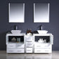 Fresca Torino 72 White Modern Double Sink Bathroom Vanity w/ Side Cabinet & Vessel Sinks