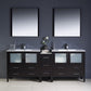 Fresca Torino 84 Espresso Modern Double Sink Bathroom Vanity w/ Side Cabinet & Integrated Sinks