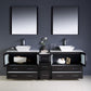 Fresca Torino 84 Espresso Modern Double Sink Bathroom Vanity w/ Side Cabinet & Vessel Sinks