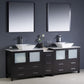 Fresca Torino 84 Espresso Modern Double Sink Bathroom Vanity w/ Side Cabinet & Vessel Sinks