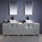 Fresca Torino 84 Gray Modern Double Sink Bathroom Vanity w/ 3 Side Cabinets & Vessel Sinks