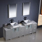 Fresca Torino 84 Gray Modern Double Sink Bathroom Vanity w/ 3 Side Cabinets & Vessel Sinks