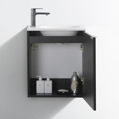 Fresca Valencia 20 Black Wall Hung Modern Bathroom Vanity