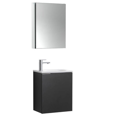 Fresca Valencia 20" Black Wall Hung Modern Bathroom Vanity Set  w/ Medicine Cabinet