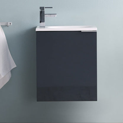 Fresca Valencia 20 Dark Slate Gray Wall Hung Modern Bathroom Vanity