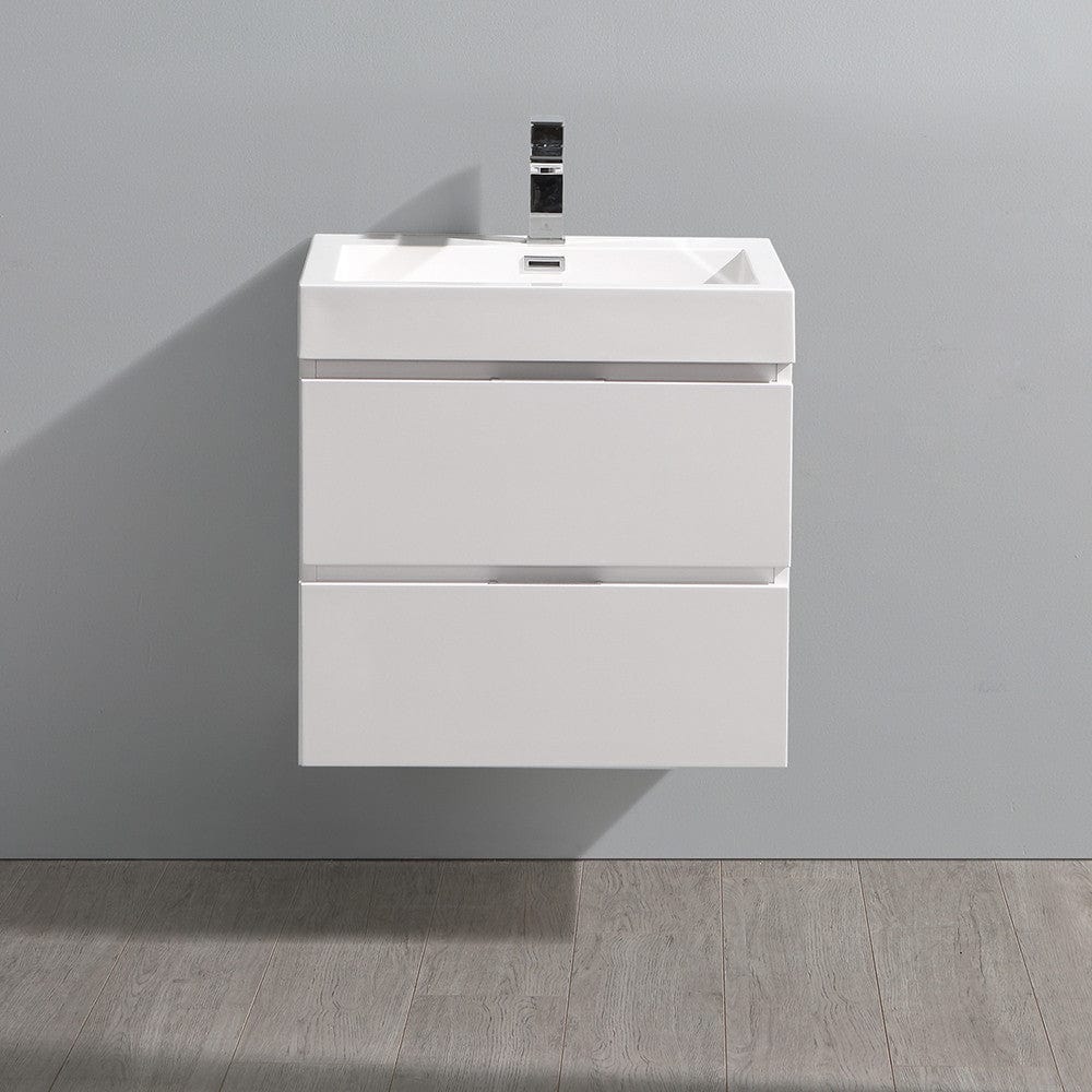 Fresca Valencia 24 Glossy White Wall Hung Modern Bathroom Vanity