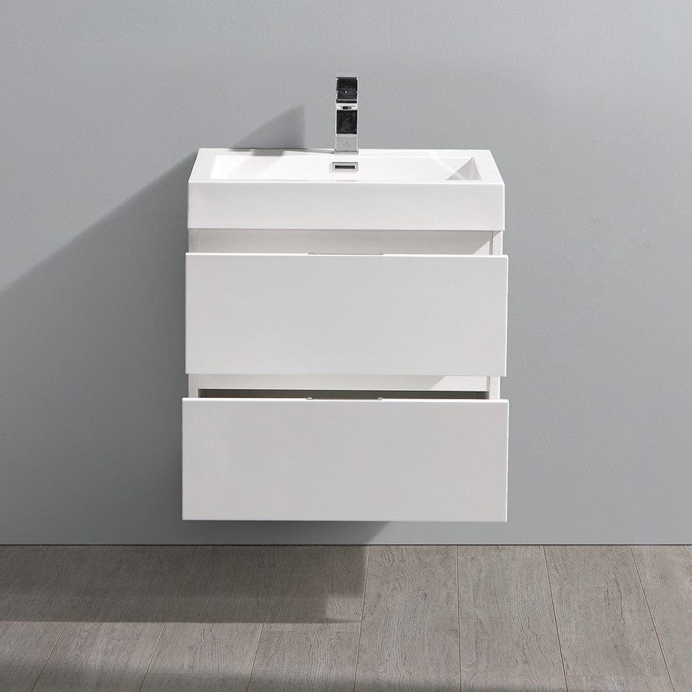 Fresca Valencia 24 Glossy White Wall Hung Modern Bathroom Vanity