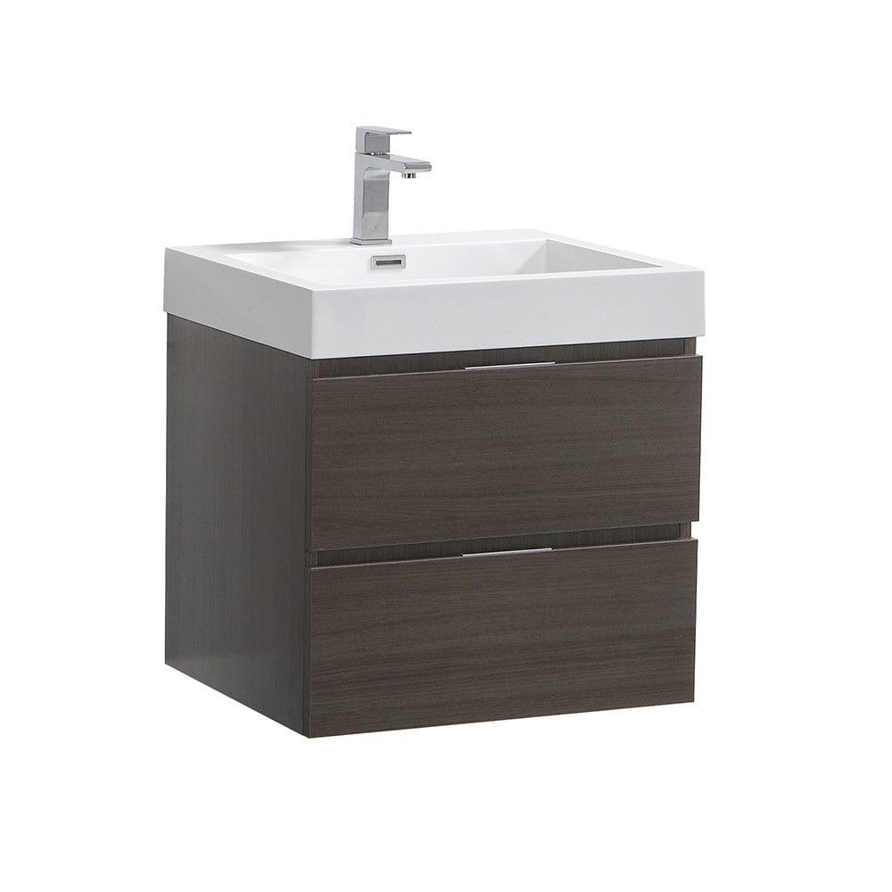 Fresca Valencia 24" Gray Oak Wall Hung Modern Bathroom Vanity