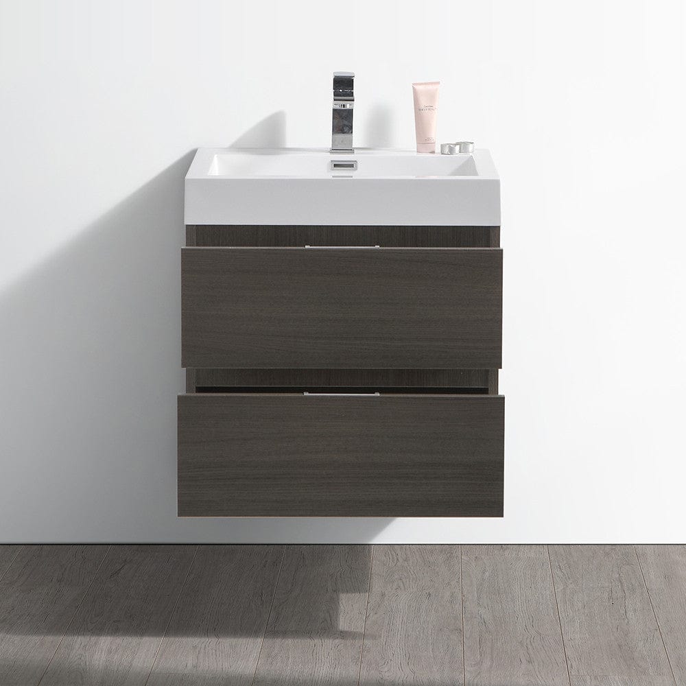 Fresca Valencia 24 Gray Oak Wall Hung Modern Bathroom Vanity