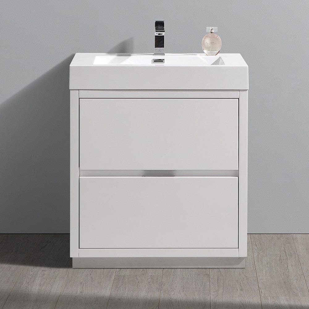 Fresca Valencia 30 Glossy White Free Standing Modern Bathroom Vanity