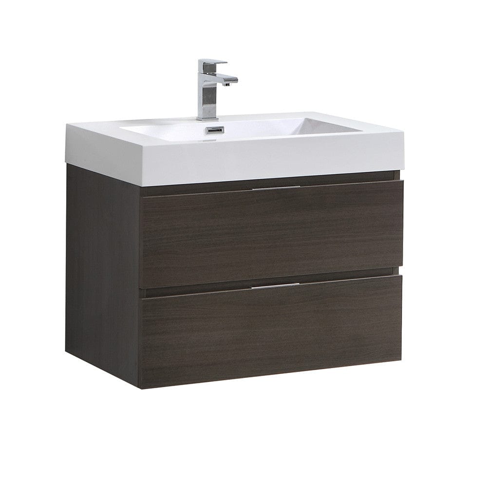 Fresca Valencia 30" Gray Oak Wall Hung Modern Bathroom Vanity