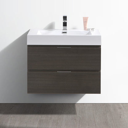 Fresca Valencia 30 Gray Oak Wall Hung Modern Bathroom Vanity