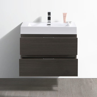 Fresca Valencia 30 Gray Oak Wall Hung Modern Bathroom Vanity