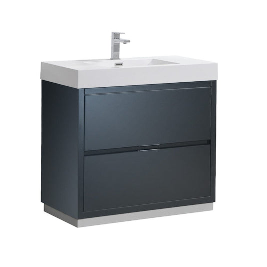 Fresca Valencia 36" Dark Slate Gray Free Standing Modern Bathroom Vanity