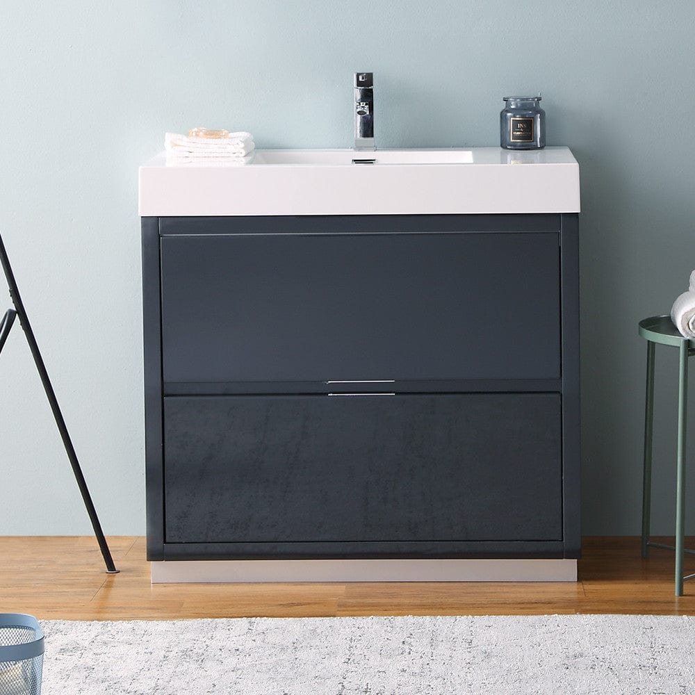 Fresca Valencia 36 Dark Slate Gray Free Standing Modern Bathroom Vanity