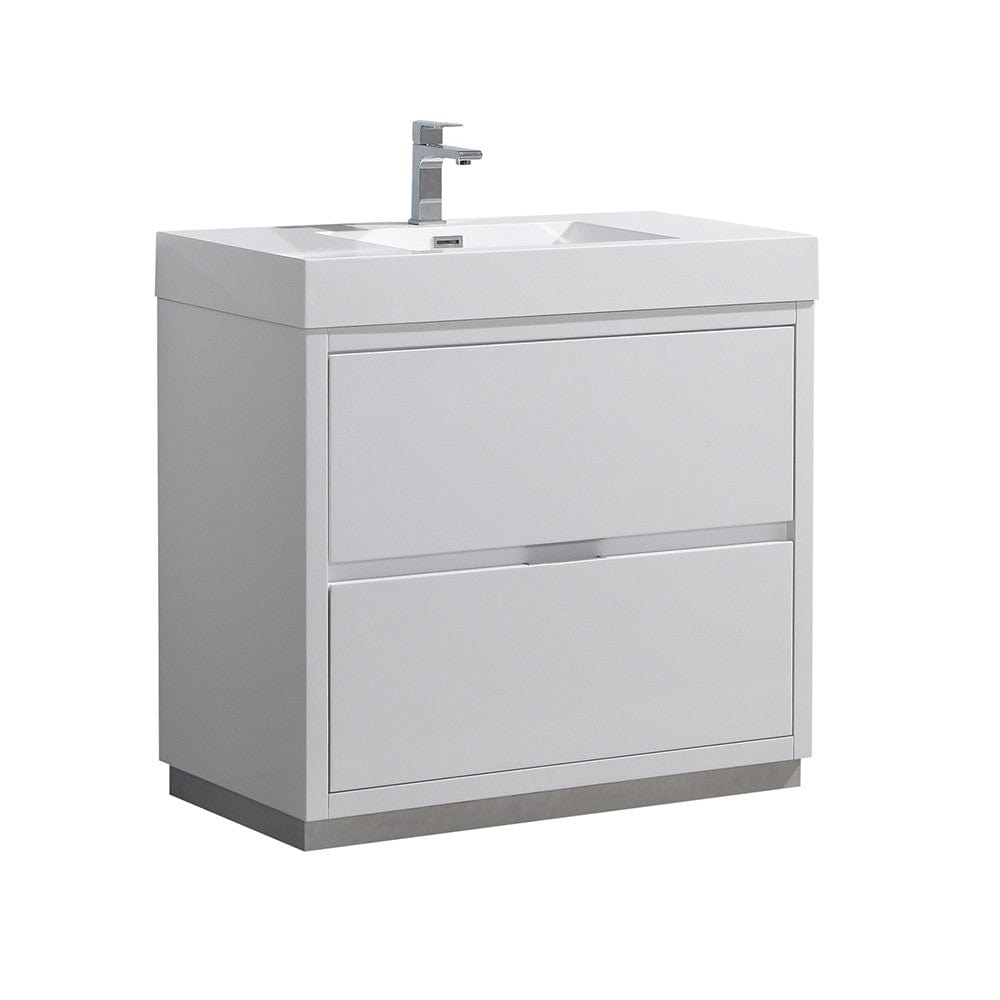 Fresca Valencia 36" Glossy White Free Standing Modern Bathroom Vanity