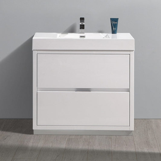 Fresca Valencia 36 Glossy White Free Standing Modern Bathroom Vanity