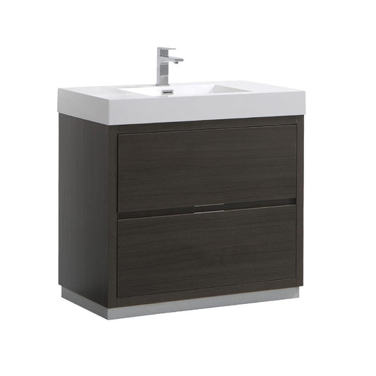 Fresca Valencia 36" Gray Oak Free Standing Modern Bathroom Vanity