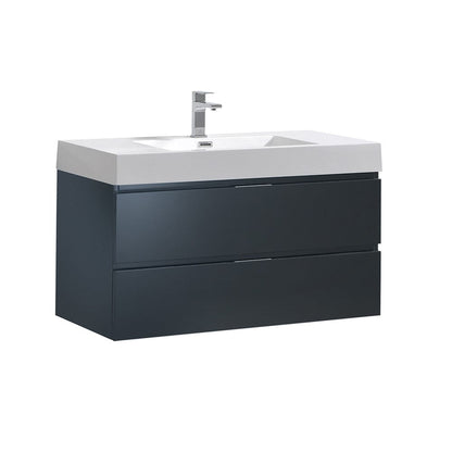 Fresca Valencia 42" Dark Slate Gray Wall Hung Modern Bathroom Vanity