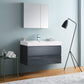 Fresca Valencia 40 Dark Slate Gray Wall Hung Modern Bathroom Vanity Set  w/ Medicine Cabinet