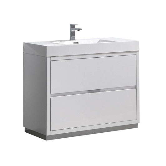 Fresca Valencia 42" Glossy White Free Standing Modern Bathroom Vanity