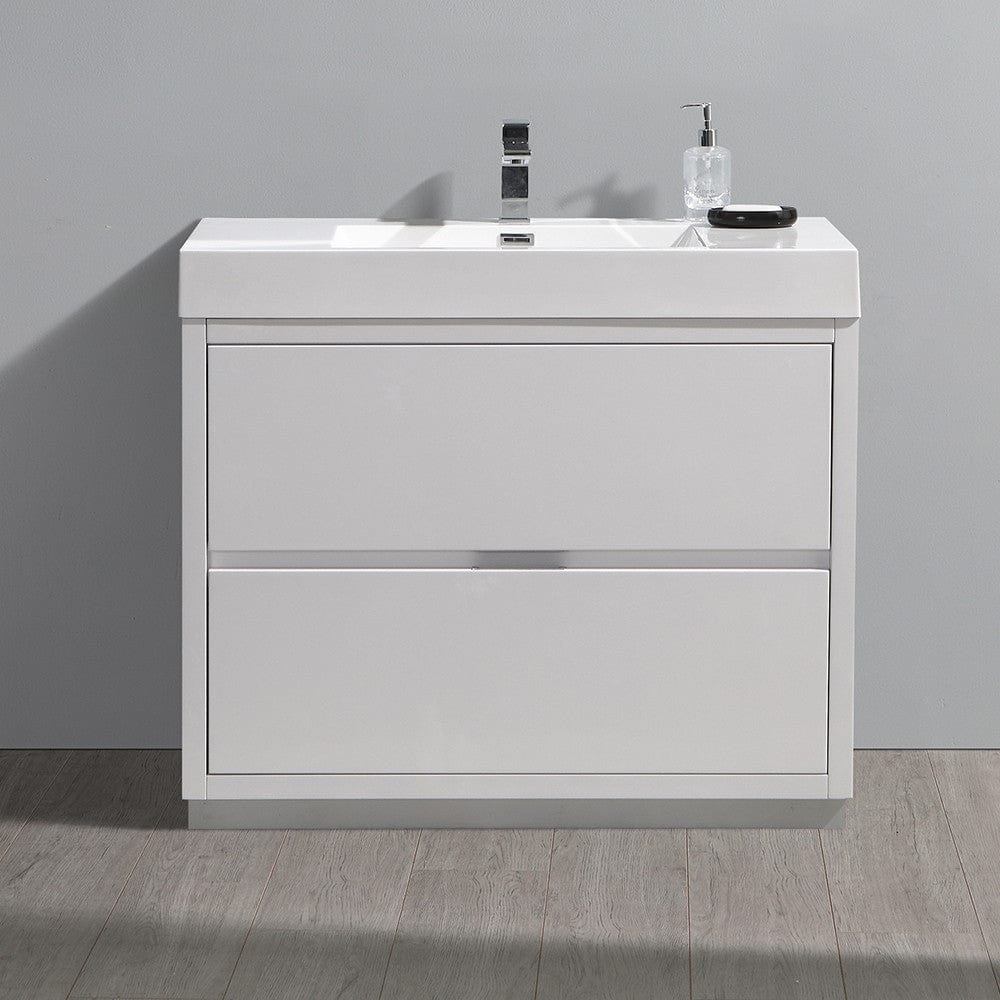 Fresca Valencia 40 Glossy White Free Standing Modern Bathroom Vanity