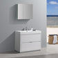 Fresca Valencia 40 Glossy White Free Standing Modern Bathroom Vanity Set  w/ Medicine Cabinet