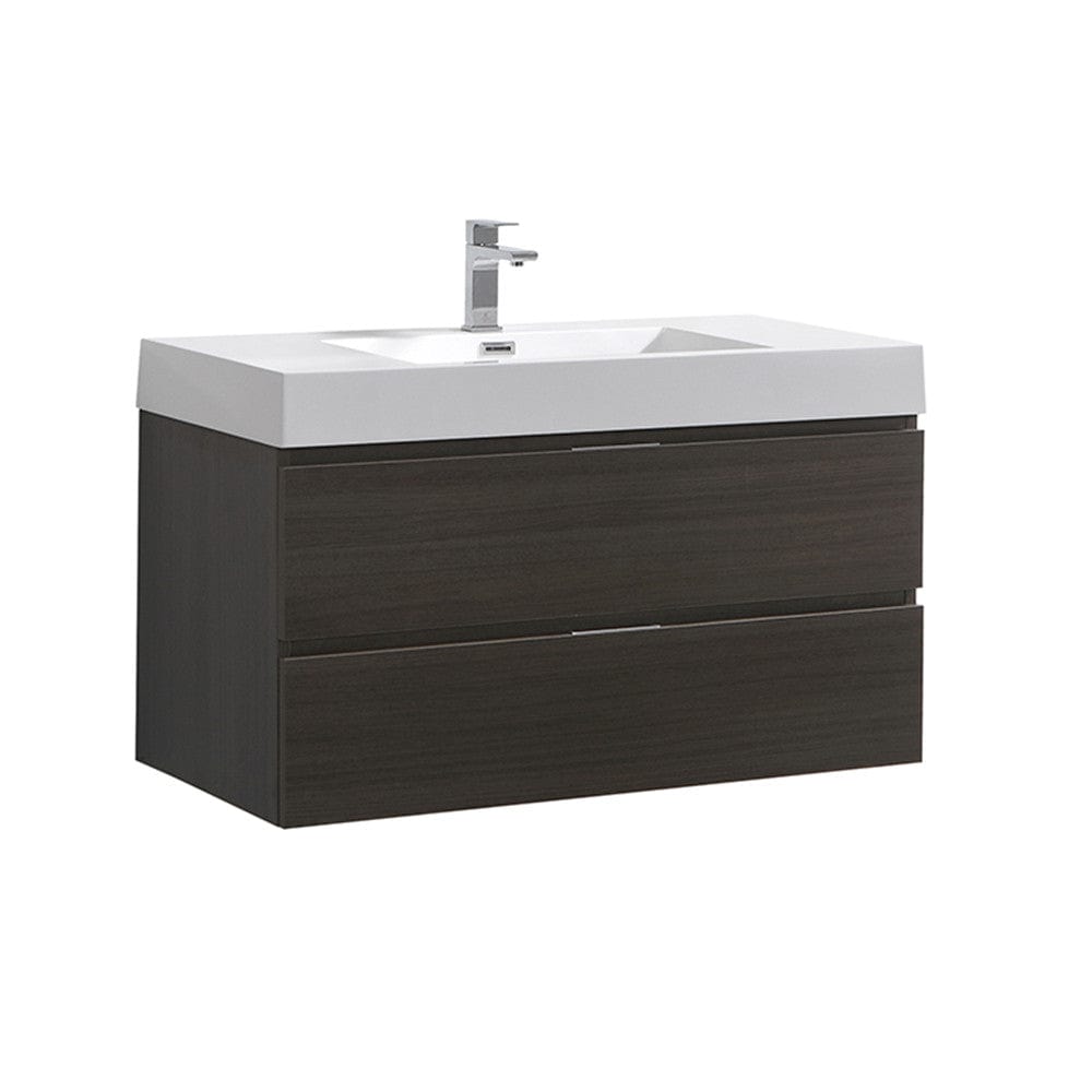 Fresca Valencia 42" Gray Oak Wall Hung Modern Bathroom Vanity