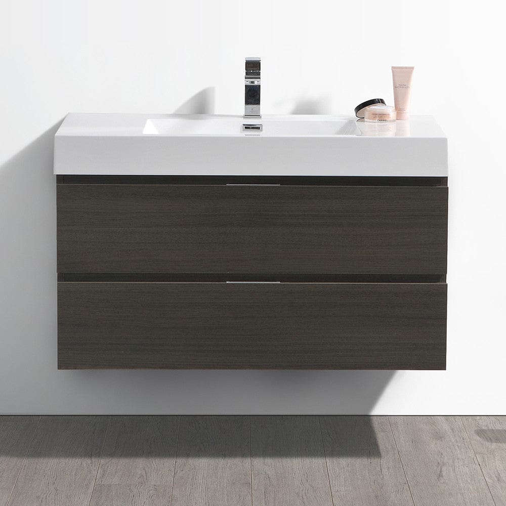 Fresca Valencia 40 Gray Oak Wall Hung Modern Bathroom Vanity