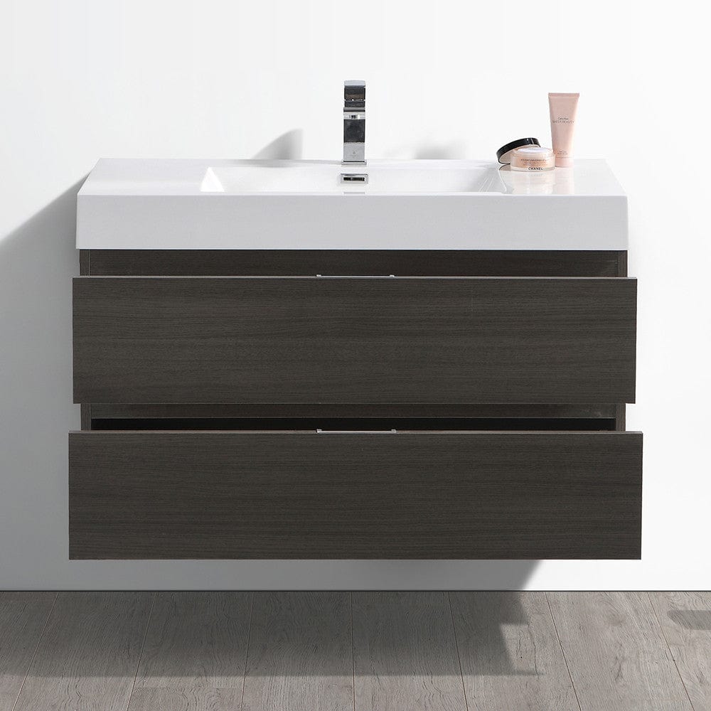 Fresca Valencia 40 Gray Oak Wall Hung Modern Bathroom Vanity