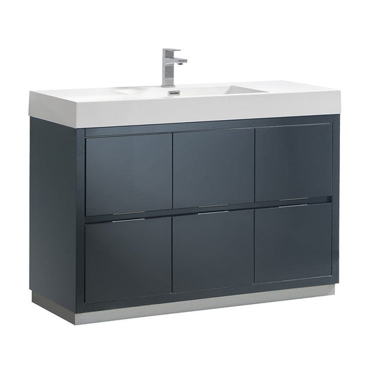 Fresca Valencia 48" Dark Slate Gray Free Standing Modern Bathroom Vanity