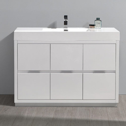 Fresca Valencia 48 Glossy White Free Standing Modern Bathroom Vanity