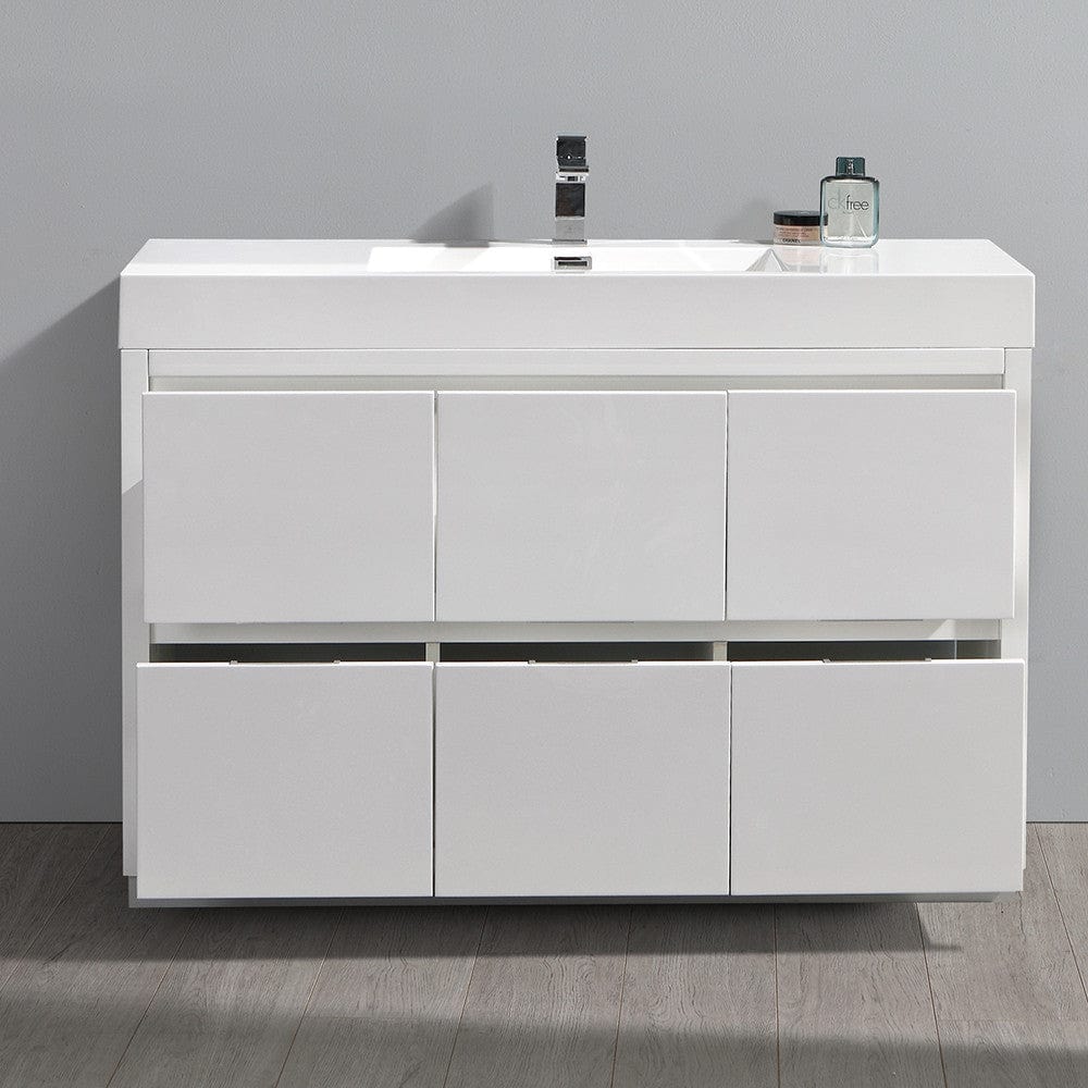 Fresca Valencia 48 Glossy White Free Standing Modern Bathroom Vanity