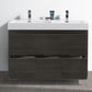 Fresca Valencia 48 Gray Oak Free Standing Double Sink Modern Bathroom Vanity
