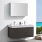 Fresca Valencia 48 Gray Oak Wall Hung Double Sink Modern Bathroom Vanity Set  w/ Medicine Cabinet
