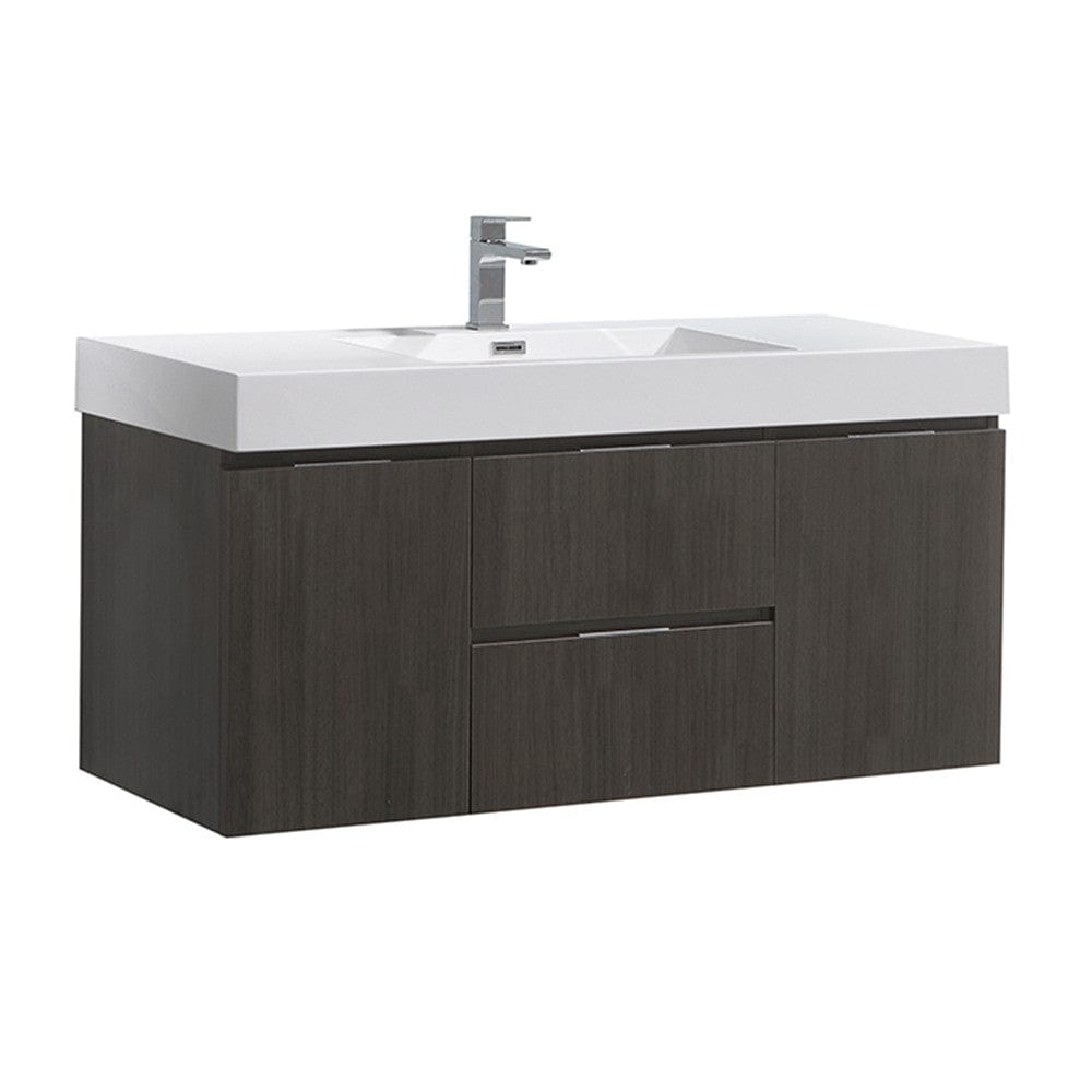 Fresca Valencia 48" Gray Oak Wall Hung Modern Bathroom Vanity