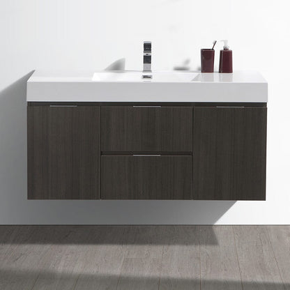 Fresca Valencia 48 Gray Oak Wall Hung Modern Bathroom Vanity